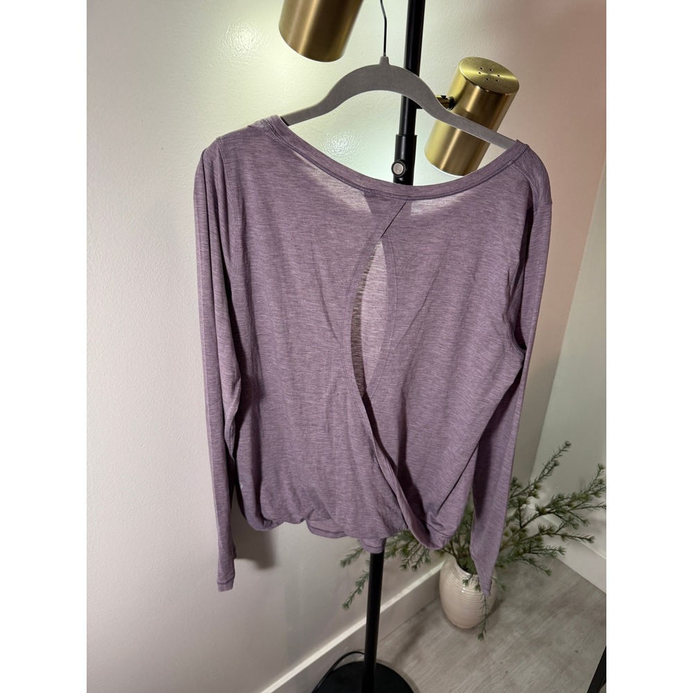 Lululemon Lavender Heathered Spacedye Open Back Long Sleeve Yoga Top Size 10